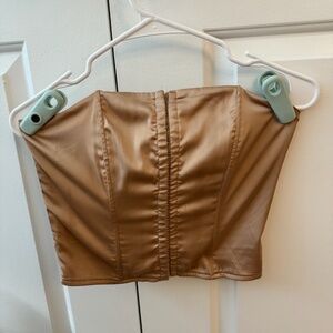 Strapless corset top pink/beige